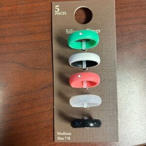 NWT Stylish Silicone Ring Set - Multicolor